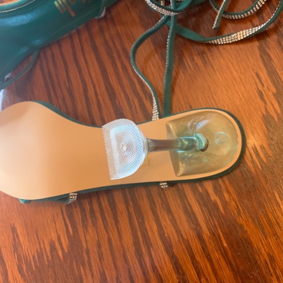 Shein Women’s Green/Jade and Silver Tie-Up Sandal Heels, Size 9 - Picture 4 of 9
